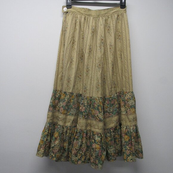 Vintage 70s U-Too California Skirt Floral Boho Hippie Prairie Midi Sz 9/10 - Picture 3 of 5